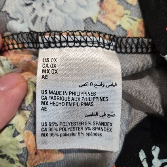 INC International Concepts Floral Zip-Pocket Long Sleeve Pullover Top Sz OX Fall - Picture 9 of 9